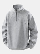 Men's Cotton Blend Quarter Zip Sweatshirt – Relaxed Fit Casual - Grey