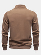 Men's Cotton Blend Quarter Zip Sweatshirt – Stand Collar Smart Casual