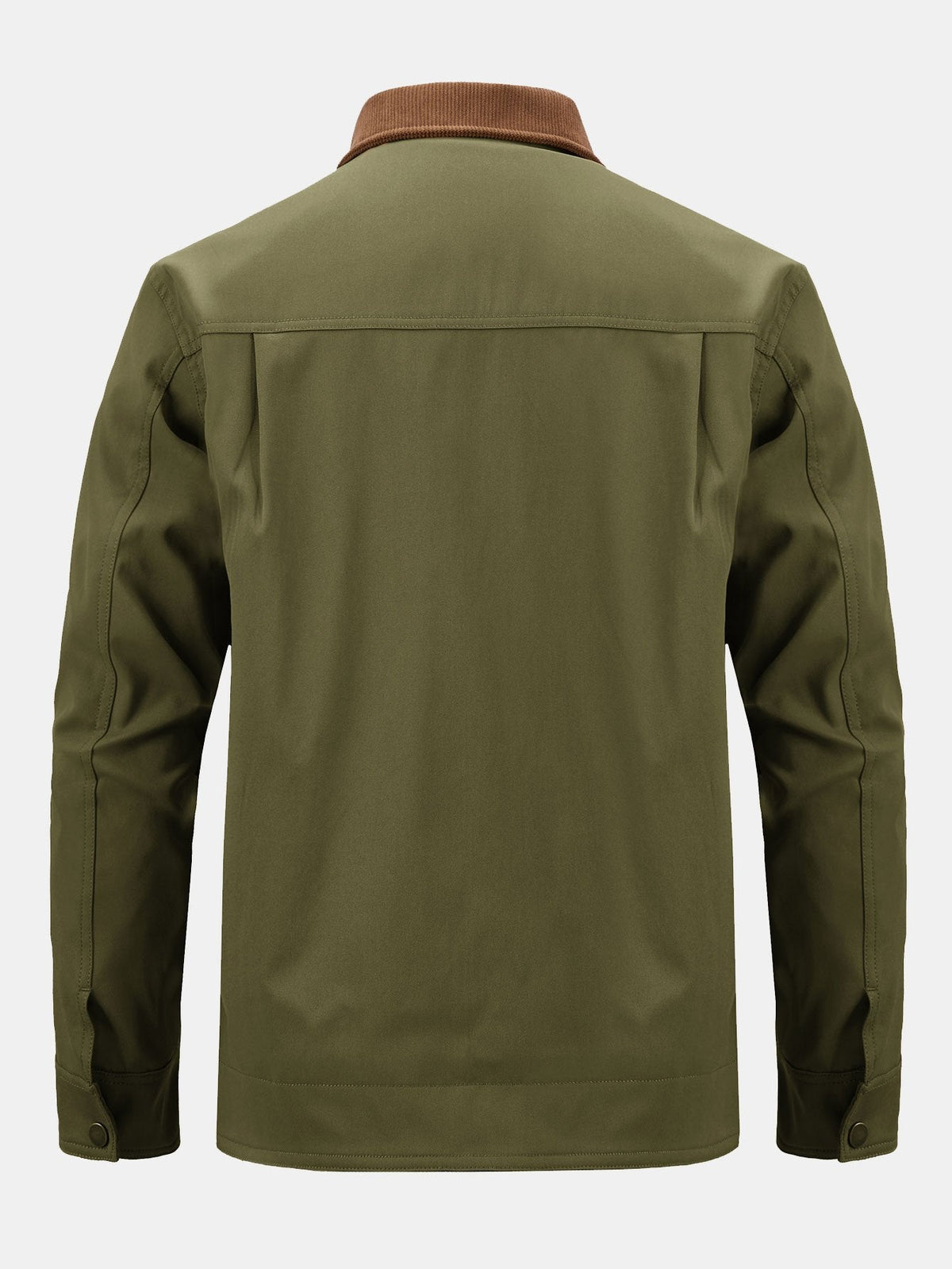 Men's Cotton Zip-Up Jacket with Corduroy Collar – Regular Fit