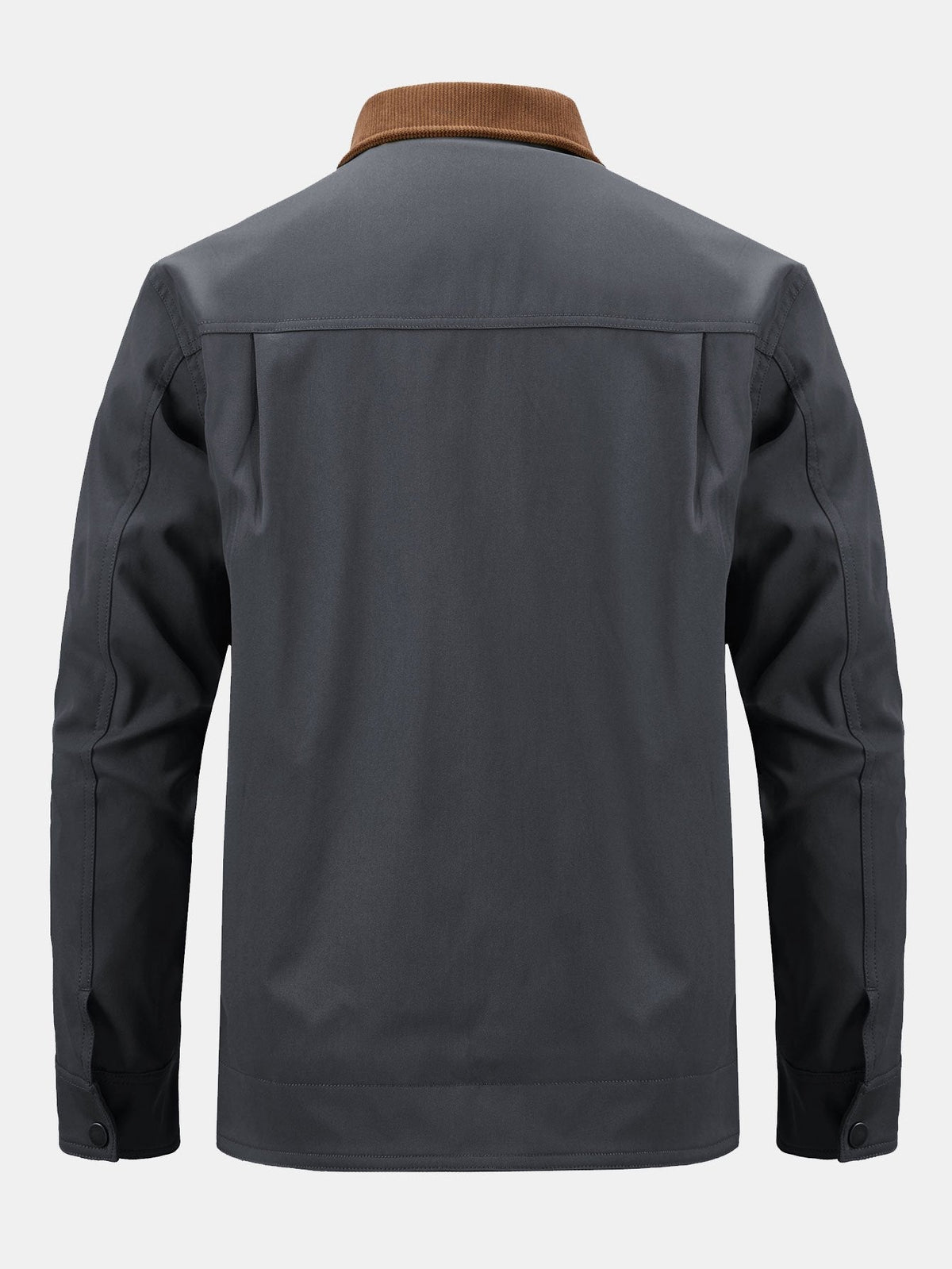 Men's Cotton Zip-Up Jacket with Corduroy Collar – Regular Fit