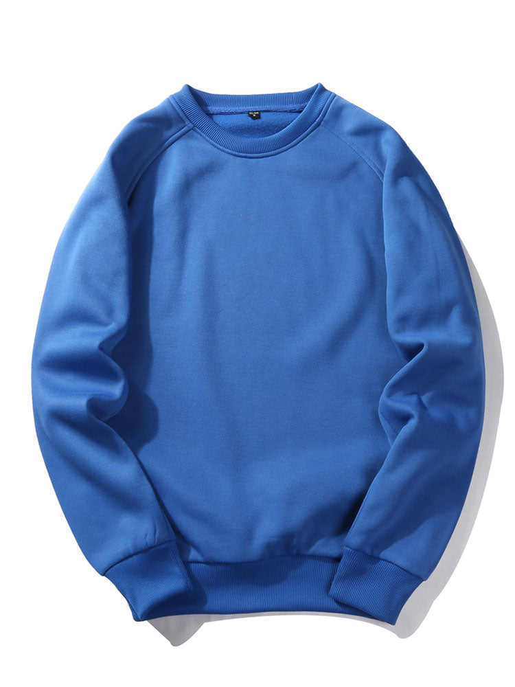 Men's Crew Neck Sweatshirt – Relaxed Fit Raglan Sleeves - Blue