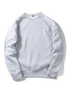 Men's Crew Neck Sweatshirt – Relaxed Fit Raglan Sleeves - Light Grey