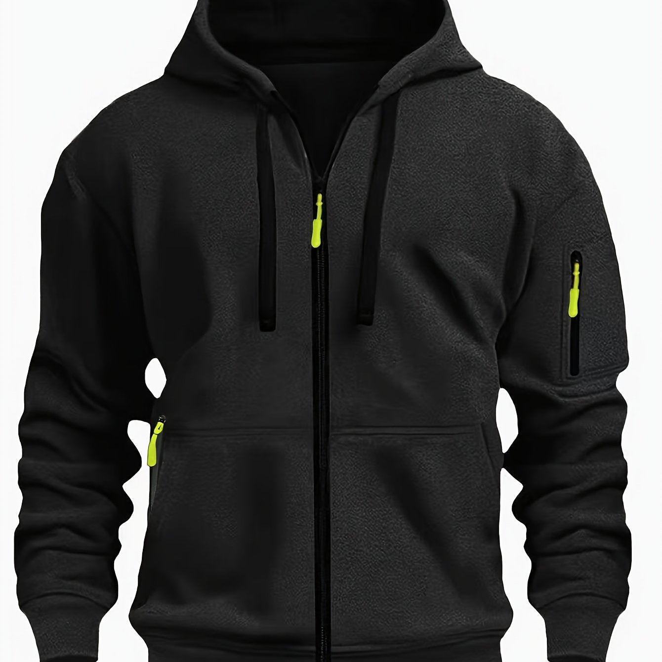 Men's Everyday Zip-Up Hoodie in black, Relaxed Fit