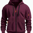 Men's Everyday Zip-Up Hoodie in burgundy, Relaxed Fit