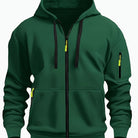 Men's Everyday Zip-Up Hoodie in dark green, Relaxed Fit