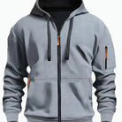 Men's Everyday Zip-Up Hoodie in light grey, Relaxed Fit