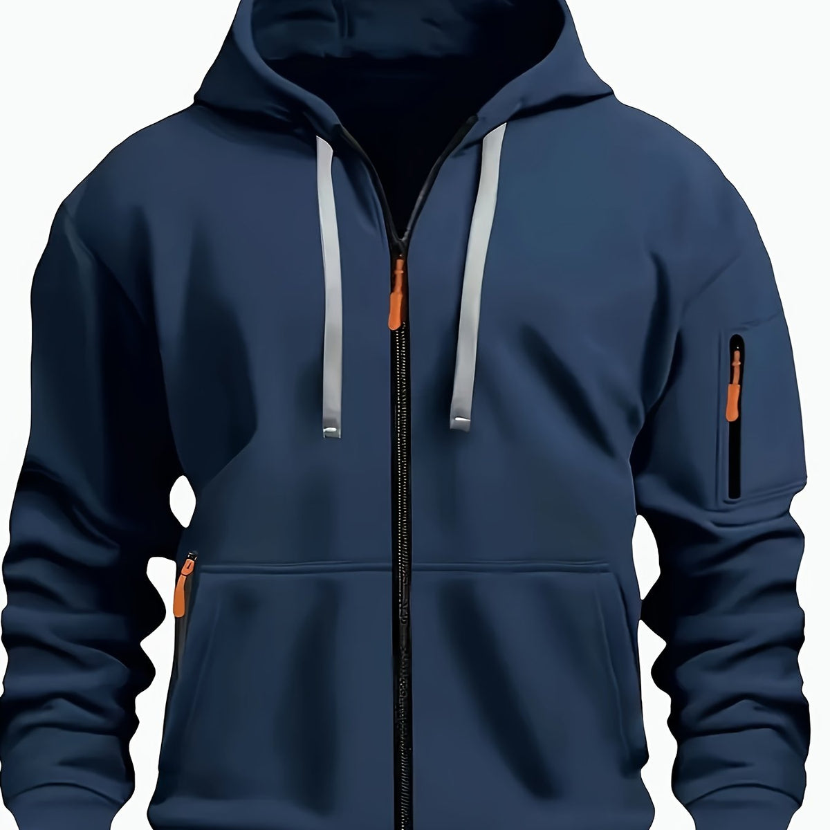 Men's Everyday Zip-Up Hoodie in navy, Relaxed Fit
