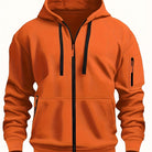 Men's Everyday Zip-Up Hoodie in orange red, Relaxed Fit