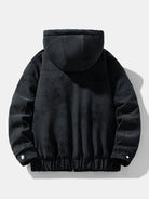 Men's Faux Suede Hooded Winter Jacket – Relaxed Fit Teddy Fleece Linin