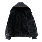 Men's Faux Suede Hooded Winter Jacket – Relaxed Fit Teddy Fleece Linin