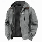 Men's Fleece-Lined Hooded Jacket in grey, Warm Everyday Comfort