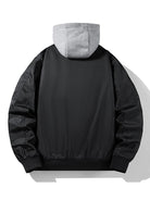 Men's Hooded Bomber Jacket – Contrast Lining Zip-Up