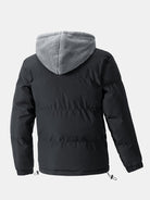 Men's Hooded Puffer Jacket with Teddy Fleece Lining – Winter Warmth