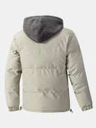 Men's Hooded Puffer Jacket with Teddy Fleece Lining – Winter Warmth