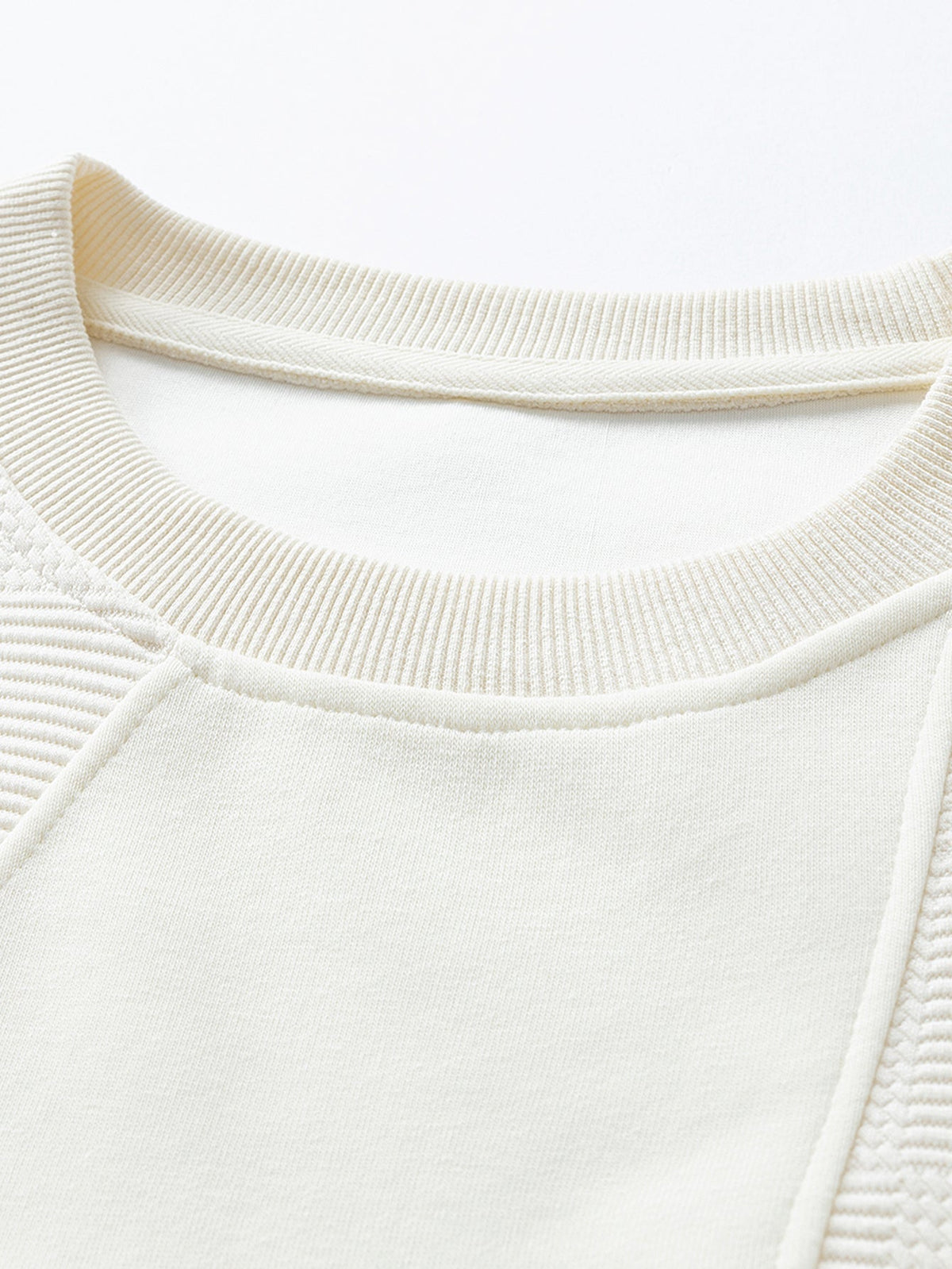 Men's Jacquard Panel Sweatshirt - Relaxed Crew Neck Pullover