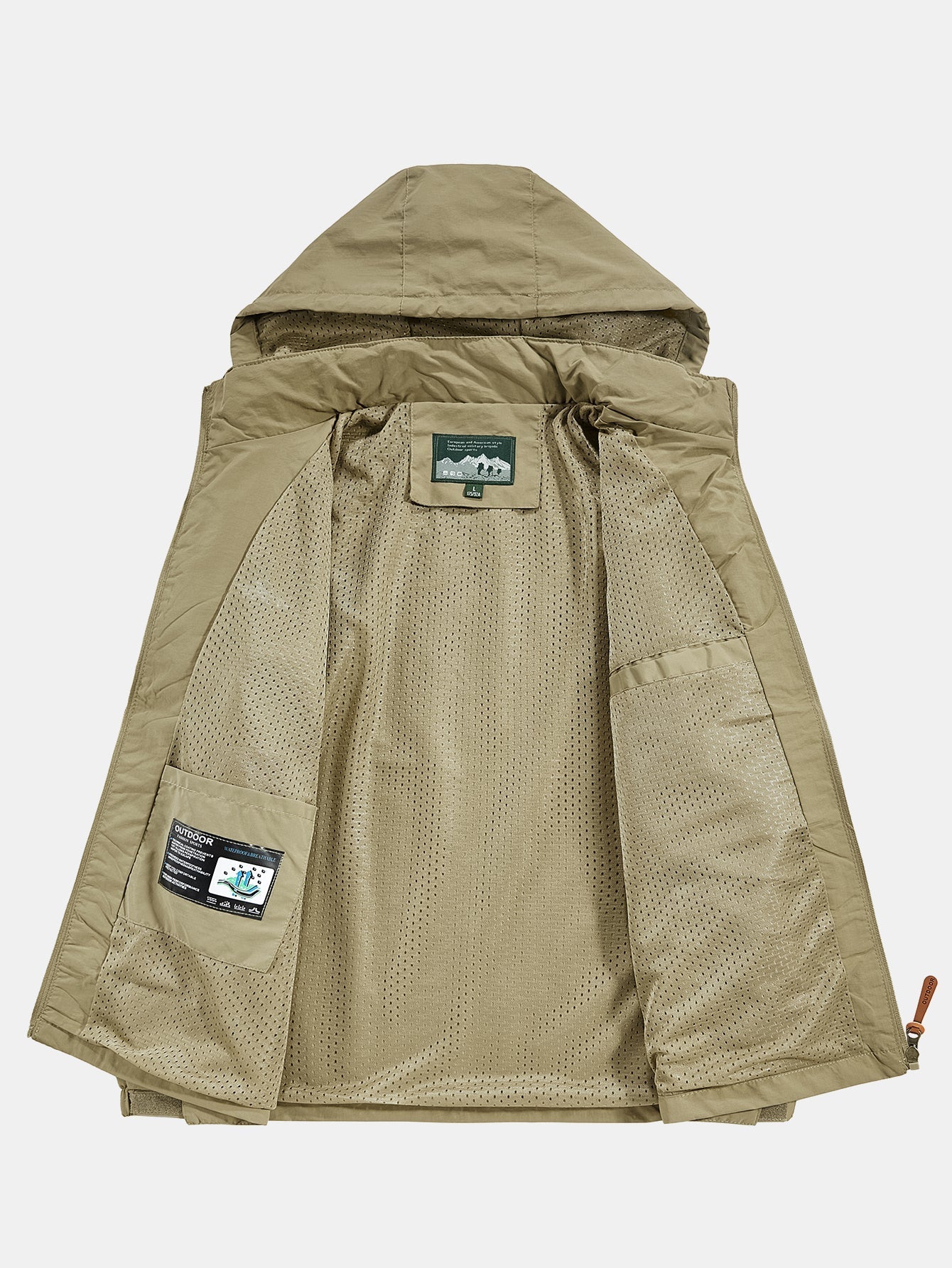 Men's Lightweight Nylon Windbreaker Jacket – Relaxed Fit Zip-Up