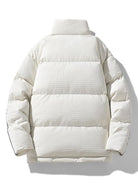Men's Quilted Puffer Jacket with Stand Collar – Winter Warmth
