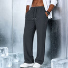 Men's Relaxed Drawstring Pants in dark grey, Lightweight Comfort