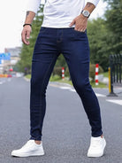 Men's Slim Fit Stretch Jeans in blue, Tapered Ankle