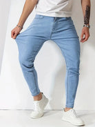 Men's Slim Fit Stretch Jeans in light blue, Tapered Ankle