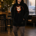 Men's Small Dog Pouch Hoodie in black, Hands-Free Pet Carrier
