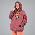 Men's Small Dog Pouch Hoodie in mauve pink, Hands-Free Pet Carrier