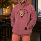 Men's Small Dog Pouch Hoodie in mauve pink, Hands-Free Pet Carrier