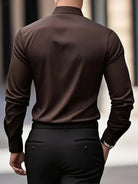 Men's Smart Fitted Shirt - Long Sleeve Pointed Collar
