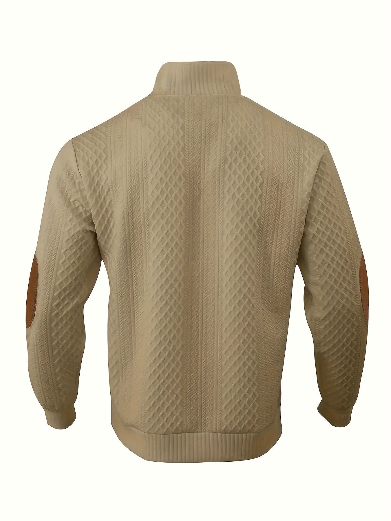 Men's Stand Collar Button Henley Sweater - Textured Knit