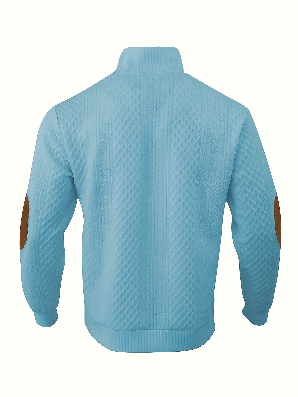 Men's Stand Collar Button Henley Sweater - Textured Knit