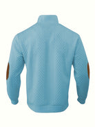 Men's Stand Collar Button Henley Sweater - Textured Knit