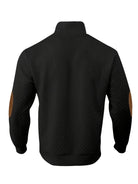 Men's Stand Collar Button Henley Sweater - Textured Knit