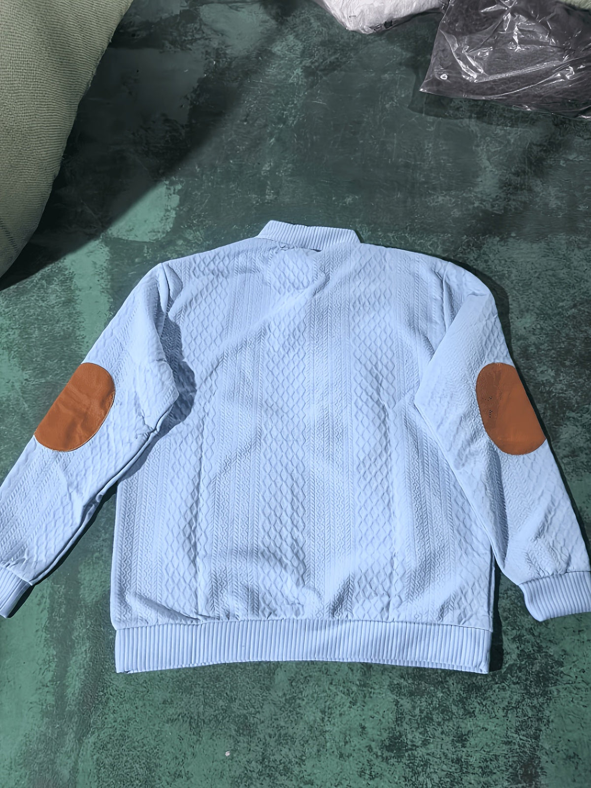 Men's Stand Collar Button Henley Sweater - Textured Knit