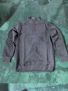 Men's Stand Collar Button Henley Sweater - Textured Knit