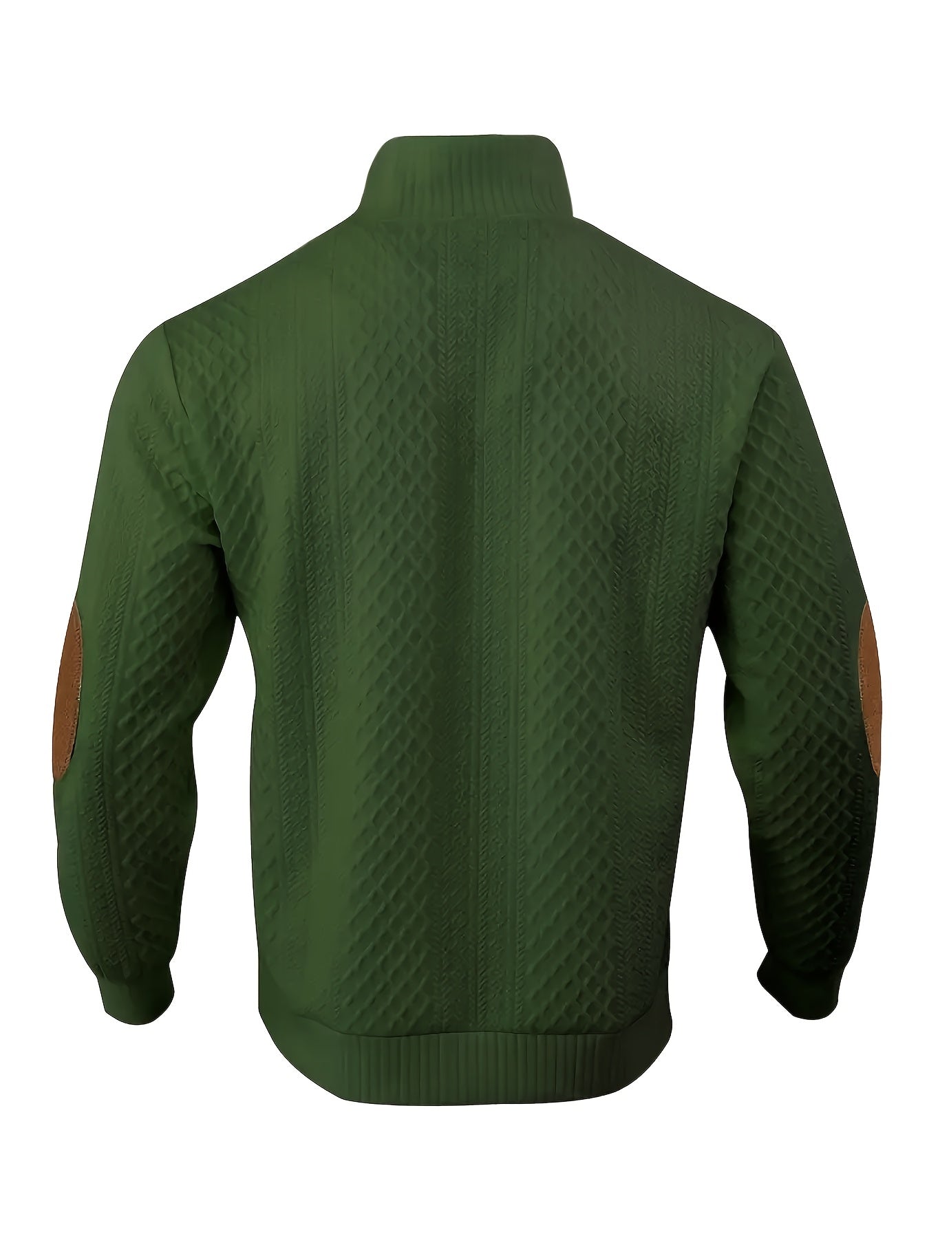 Men's Stand Collar Button Henley Sweater - Textured Knit