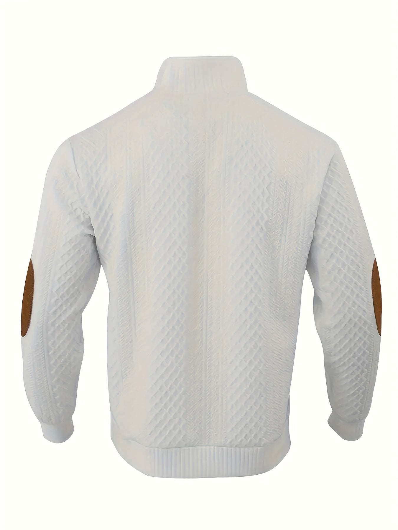 Men's Stand Collar Button Henley Sweater - Textured Knit