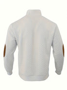 Men's Stand Collar Button Henley Sweater - Textured Knit