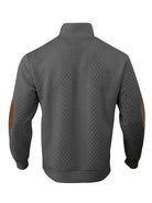 Men's Stand Collar Button Henley Sweater - Textured Knit