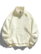 Men's Teddy Fleece Half-Zip Sweatshirt – Relaxed Fit - Beige