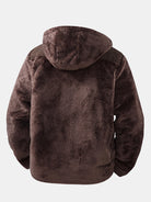 Men's Teddy Fleece Hooded Jacket – Relaxed Fit Warm Casual