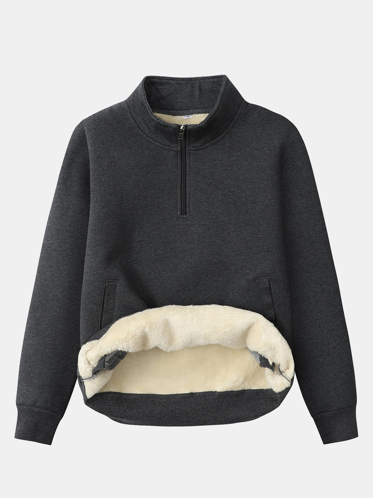 Men's Teddy Fleece Quarter-Zip Sweatshirt – Warm Cotton Blend