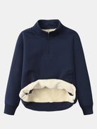Men's Teddy Fleece Quarter-Zip Sweatshirt – Warm Cotton Blend