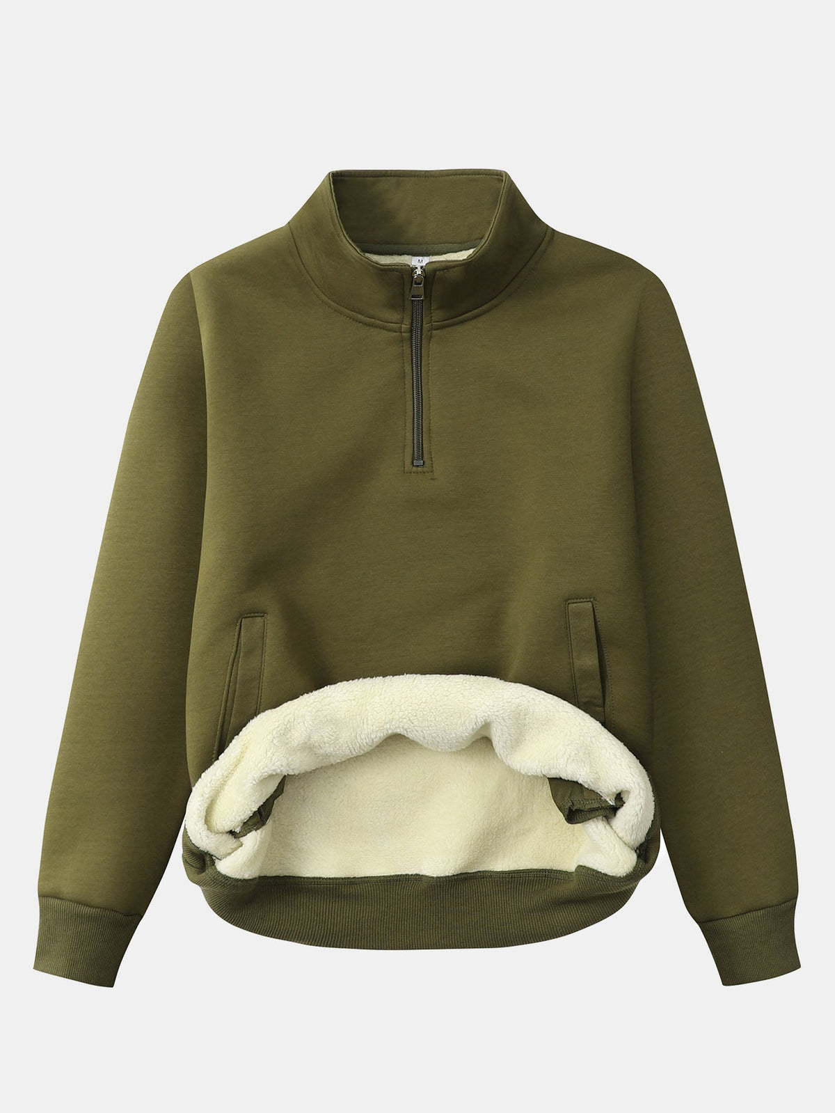 Men's Teddy Fleece Quarter-Zip Sweatshirt – Warm Cotton Blend
