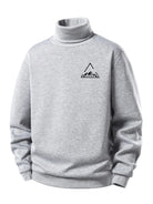 Men's Teddy Fleece Turtleneck Sweatshirt – Warm Regular Fit - Light Grey