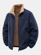 Men's Teddy-Lined Polar Fleece Jacket in navy, Relaxed Fit