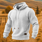 Men's Textured Pullover Hoodie in white, Relaxed Fit