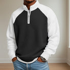 Men's Textured Quarter-Zip Pullover in black, Refined Comfort Layer