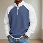 Men's Textured Quarter-Zip Pullover in navy, Refined Comfort Layer