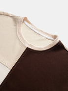 Men's Textured Waffle Sweatshirt Patchwork Panels – Relaxed Crew Neck