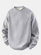 Men's Waffle Textured Crew Neck Sweatshirt – Relaxed Fit - Grey